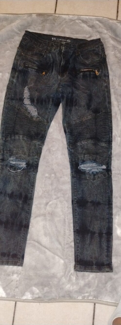 Slim Men's Skinny Distressed Black Washed Jeans